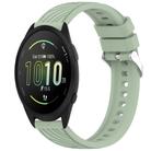 For Garmin Forerunner 165 Music Stripe Texture Silicone 20mm Watch Band(Light Green) - 1