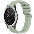 For Garmin Vivoactive 3 Stripe Texture Silicone 20mm Watch Band(Light Green) - 1