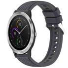 For Garmin Vivoactive 3 Stripe Texture Silicone 20mm Watch Band(Dark Gray) - 1