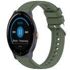 For Garmin Vivoactive 3 Music Stripe Texture Silicone 20mm Watch Band(Dark Green) - 1