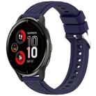 For Garmin Venu 2 Plus Stripe Texture Silicone 20mm Watch Band(Midnight Blue) - 1