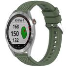 For Garmin Approach S40 Stripe Texture Silicone 20mm Watch Band(Dark Green) - 1