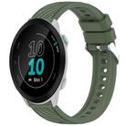 For Garmin Forerunner 55 Stripe Texture Silicone 20mm Watch Band(Dark Green) - 1