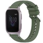 For Garmin Venu SQ Stripe Texture Silicone 20mm Watch Band(Dark Green) - 1