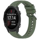 For Garmin Forerunner 245 / 245 Music Stripe Texture Silicone 20mm Watch Band(Dark Green) - 1