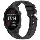 For Garmin Forerunner 245 / 245 Music Stripe Texture Silicone 20mm Watch Band(Black) - 1