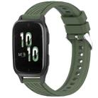 For Garmin Forerunner Sq2 / Sq2 Music Stripe Texture Silicone 20mm Watch Band(Dark Green) - 1