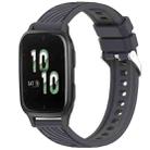 For Garmin Forerunner Sq2 / Sq2 Music Stripe Texture Silicone 20mm Watch Band(Dark Gray) - 1