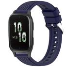 For Garmin Forerunner Sq2 / Sq2 Music Stripe Texture Silicone 20mm Watch Band(Midnight Blue) - 1