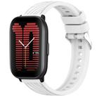 For Amazfit Active Stripe Texture 20mm Silicone Watch Band(White) - 1