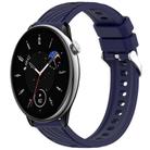 For Amazfit GTR Mini Stripe Texture 20mm Silicone Watch Band(Midnight Blue) - 1