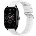 For Amazfit GTS 4 Stripe Texture 20mm Silicone Watch Band(White) - 1
