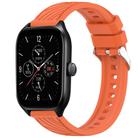 For Amazfit GTS 4 Stripe Texture 20mm Silicone Watch Band(Orange) - 1