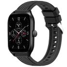 For Amazfit GTS 4 Stripe Texture 20mm Silicone Watch Band(Black) - 1