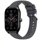 For Amazfit GTS 4 Stripe Texture 20mm Silicone Watch Band(Dark Gray) - 1