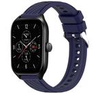 For Amazfit GTS 4 Stripe Texture 20mm Silicone Watch Band(Midnight Blue) - 1