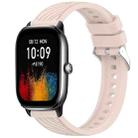For Amazfit GTS 4 Mini Stripe Texture 20mm Silicone Watch Band(Pink) - 1