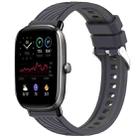 For Amazfit GTS 2 Mini Stripe Texture 20mm Silicone Watch Band(Dark Gray) - 1