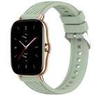 For Amazfit GTS 2 Stripe Texture 20mm Silicone Watch Band(Light Green) - 1