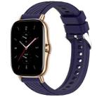 For Amazfit GTS 2 Stripe Texture 20mm Silicone Watch Band(Midnight Blue) - 1