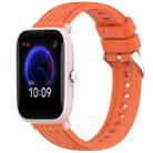 For Amazfit Pop Pro Stripe Texture 20mm Silicone Watch Band(Orange) - 1