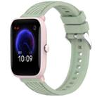 For Amazfit Pop Pro Stripe Texture 20mm Silicone Watch Band(Light Green) - 1