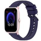 For Amazfit Pop Pro Stripe Texture 20mm Silicone Watch Band(Midnight Blue) - 1