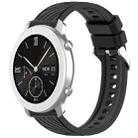 For Amazfit Pop Stripe Texture 20mm Silicone Watch Band(Black) - 1