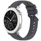 For Amazfit Pop Stripe Texture 20mm Silicone Watch Band(Dark Gray) - 1