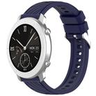 For Amazfit Pop Stripe Texture 20mm Silicone Watch Band(Midnight Blue) - 1