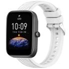 For Amazfit Bip3 Stripe Texture 20mm Silicone Watch Band(White) - 1