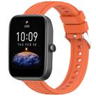 For Amazfit Bip3 Stripe Texture 20mm Silicone Watch Band(Orange) - 1