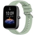 For Amazfit Bip3 Stripe Texture 20mm Silicone Watch Band(Light Green) - 1