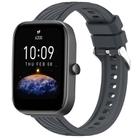 For Amazfit Bip3 Stripe Texture 20mm Silicone Watch Band(Dark Gray) - 1