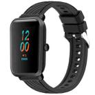 For Amazfit Bip 1S Stripe Texture 20mm Silicone Watch Band(Black) - 1