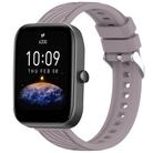 For Amazfit Bip3 Pro Stripe Texture 20mm Silicone Watch Band(Roland Purple) - 1