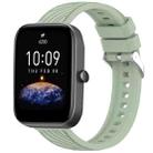 For Amazfit Bip3 Pro Stripe Texture 20mm Silicone Watch Band(Light Green) - 1