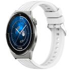 For Huawei Watch GT 3 Pro 43mm Stripe Texture 20mm Silicone Watch Band(White) - 1