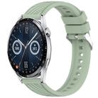 For Huawei Watch GT 3 42mm Stripe Texture 20mm Silicone Watch Band(Light Green) - 1