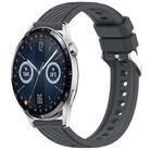 For Huawei Watch GT 3 42mm Stripe Texture 20mm Silicone Watch Band(Dark Gray) - 1