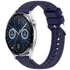 For Huawei Watch GT 3 42mm Stripe Texture 20mm Silicone Watch Band(Midnight Blue) - 1