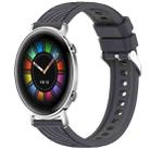 For Huawei Watch GT 2 42mm Stripe Texture 20mm Silicone Watch Band(Dark Gray) - 1