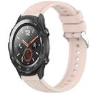 For Huawei Watch 2 Stripe Texture 20mm Silicone Watch Band(Pink) - 1