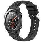 For Huawei Watch 2 Stripe Texture 20mm Silicone Watch Band(Black) - 1