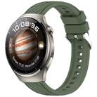 For Huawei Watch GT 4 Pro Stripe Texture 22mm Silicone Watch Band(Dark Green) - 1