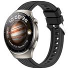 For Huawei Watch GT 4 Pro Stripe Texture 22mm Silicone Watch Band(Black) - 1