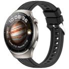 For Huawei Watch 4 Stripe Texture 22mm Silicone Watch Band(Black) - 1