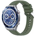 For Huawei Watch Ultimate Stripe Texture 22mm Silicone Watch Band(Dark Green) - 1