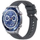 For Huawei Watch Ultimate Stripe Texture 22mm Silicone Watch Band(Dark Gray) - 1