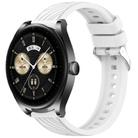 For Huawei Watch Buds Stripe Texture 22mm Silicone Watch Band(White) - 1